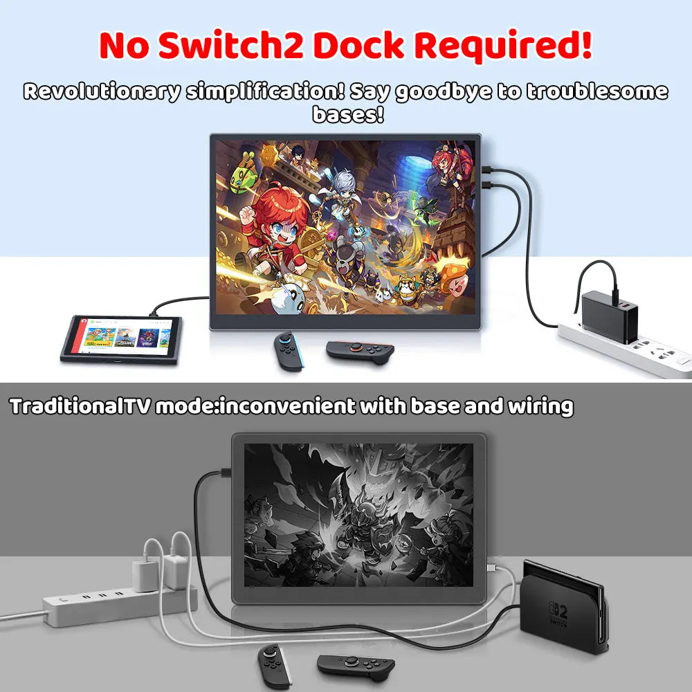 HAILESI S123 Portable monitor 12.3 inches, 2.4K,2400x1600,Switch 2 Dock Not Required,OTG Compatible, 3:2 Screen 380nit