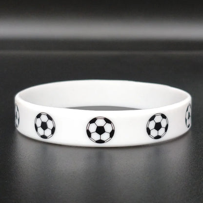 2pcs Printing Sports Soccer Silicone Bracelets  Euro 2024 Elastic Souvenir Sports Theme Bracelet Hand Circle