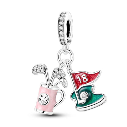 Passionate 925 Silver Dumbbell Badminton Soccer Sport Charms Beads Fit Pandach 925 Original Bracelet DIY Jewelry Graduation Gift