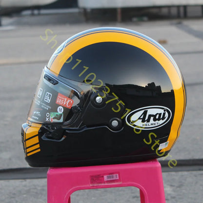 RAPIDE NEO Japanese Mode Full Face Helmet,For Harley Motorcycle And Cruise Motorcycle Protective Helmet,Bright Black Yellow
