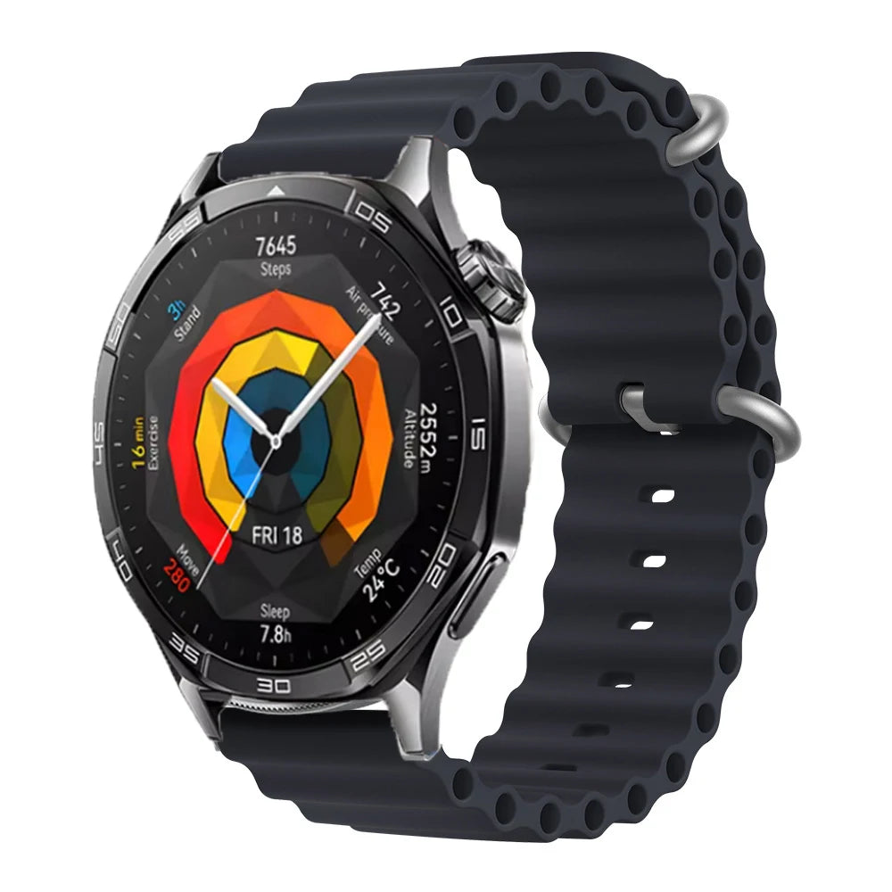 22mm For Huawei Watch GT5 46mm Strap Silicone Sport Wristband 18mm Band For Huawei Watch GT5 41mm GT4 41mm Ocean Watchband