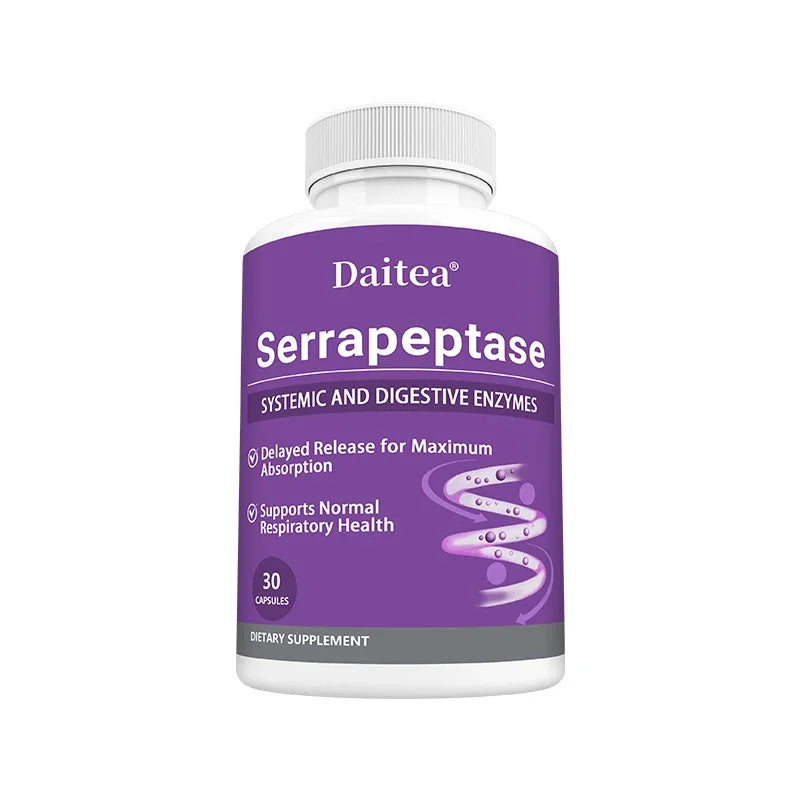 Serrapeptase with Digestive Enzyme, Extra Strength Supplement, Supports Healthy Cellular Function, Gut Health, Digestion