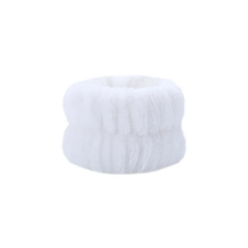 1/2/3Pcs Face Wash Absorbent Wristband Headband Hair Accessories Set Women Girls Coral Fleece Hair Bands Cuff Waterproof Bands