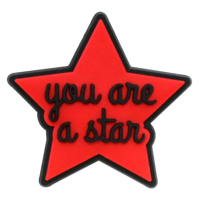Cute Pink Power Shoe Charms Decoration for Crocs Pin Accessories Charms Bracelet Wristband DIY Shoe Women Party Gifts