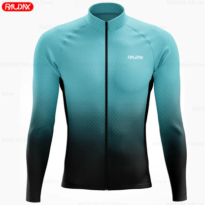 Raudax Spring and Autumn Cycling Jersey Sets Men's Cycling Clothes Mountain Road Bicycle Long Sleeve Roupa De Ciclismo Clothing