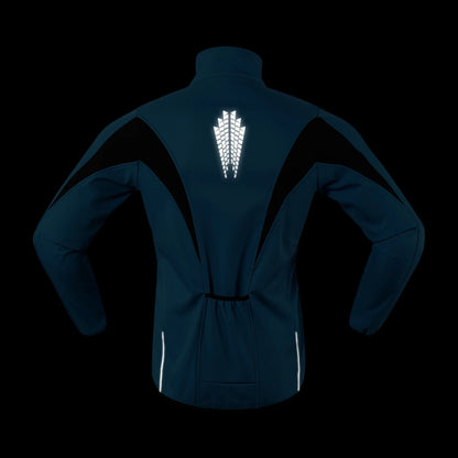 ARSUXEO Men's Warm Cycling Jacket Fleece Bike Jersey Windproof Waterproof Softshell Coat Bicycle Clothing Motorcycle Raincoat