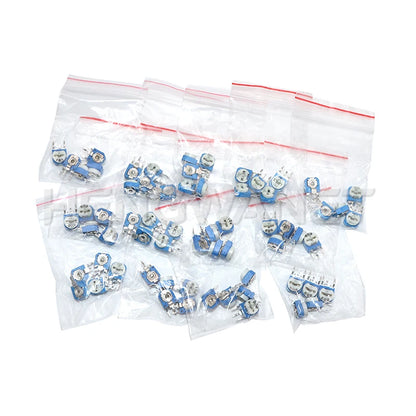 RM063 65PCS Trimmer Potentiometer Adjustable Resistance 100R~1M Potentiometers 1K 5K 10K 20K 50K 100K 500K 1M Variable Resistors
