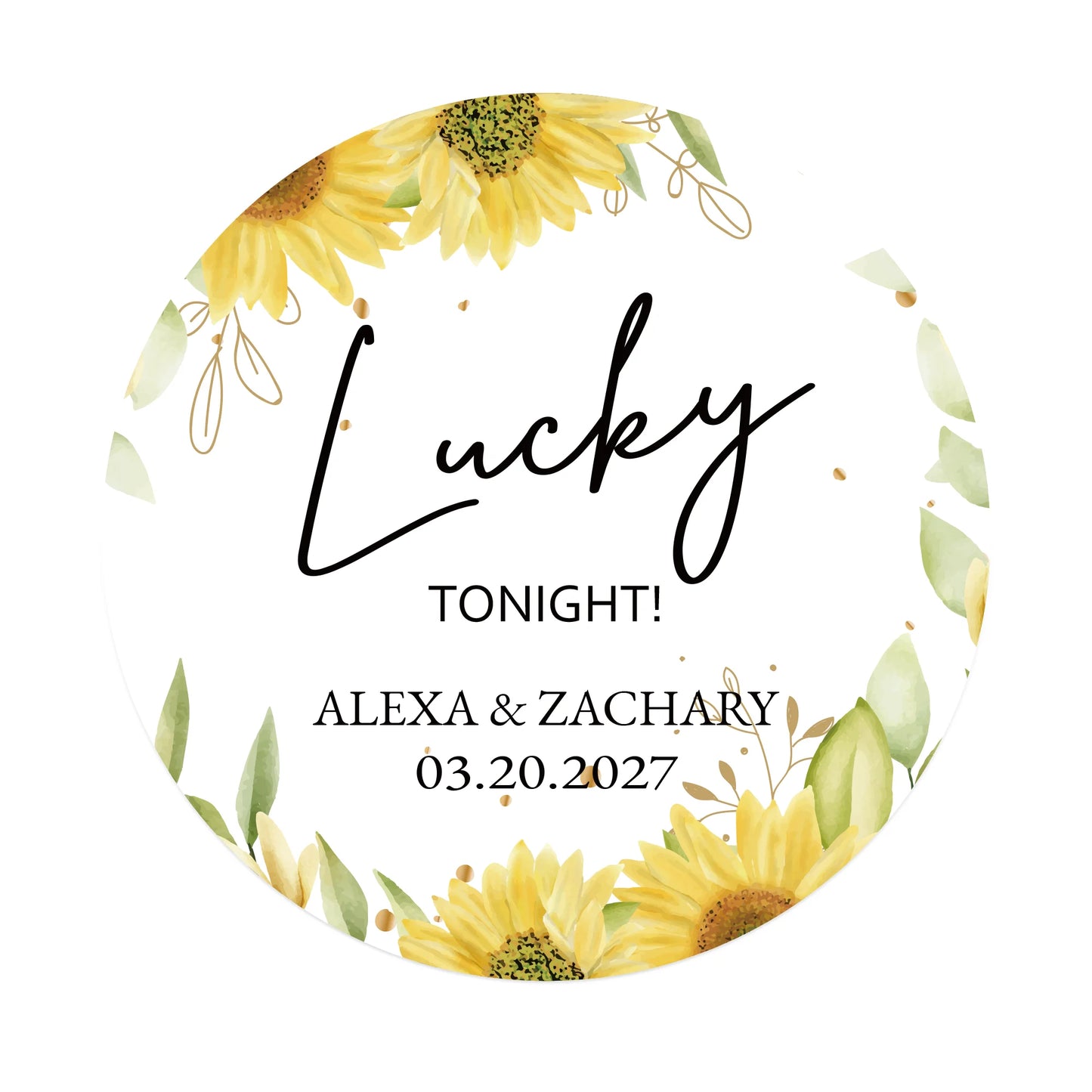 100 Pcs Personalized Round Label Stickers Custom Stickers of Name Date Thank You,for Bridal Shower Wedding Party Favors