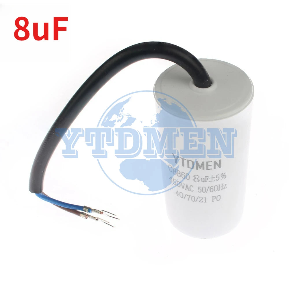 CBB60 Capacitor 450V AC Motor Run Capacitors 4UF 6UF 8UF 10UF 12UF 18UF 20UF 30UF 40UF 50UF 60UF for Washing Machine, Water Pump