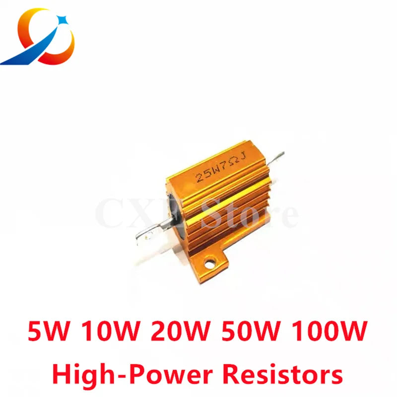 High Power Resistors RX24-5W/10W /20W/50W/100W/200W/300W/500W 0.1R/1R/3R/5R/10R/100R/1K/2K/10K Heat Dissipation Resisto NEW
