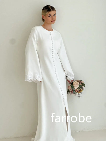 Customized High Quality Jersey Pleat Button Straight O-Neck Midi Dresses Prom Dresses Classic Exquisite Modern Style Pastrol Chi