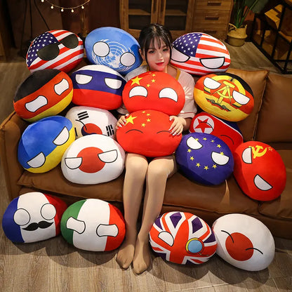 Newest 10cm 68 Styles Country Ball Plush Toy Polandball Pendant Country Flag Ball Gifts for Children Kazakhstan Countryball Stuf