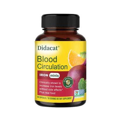 Blood Circulation - Iron Supplement - Iron with Vitamin C, Vitamin B12 and Folic Acid - Blood Health, 120 Capsules