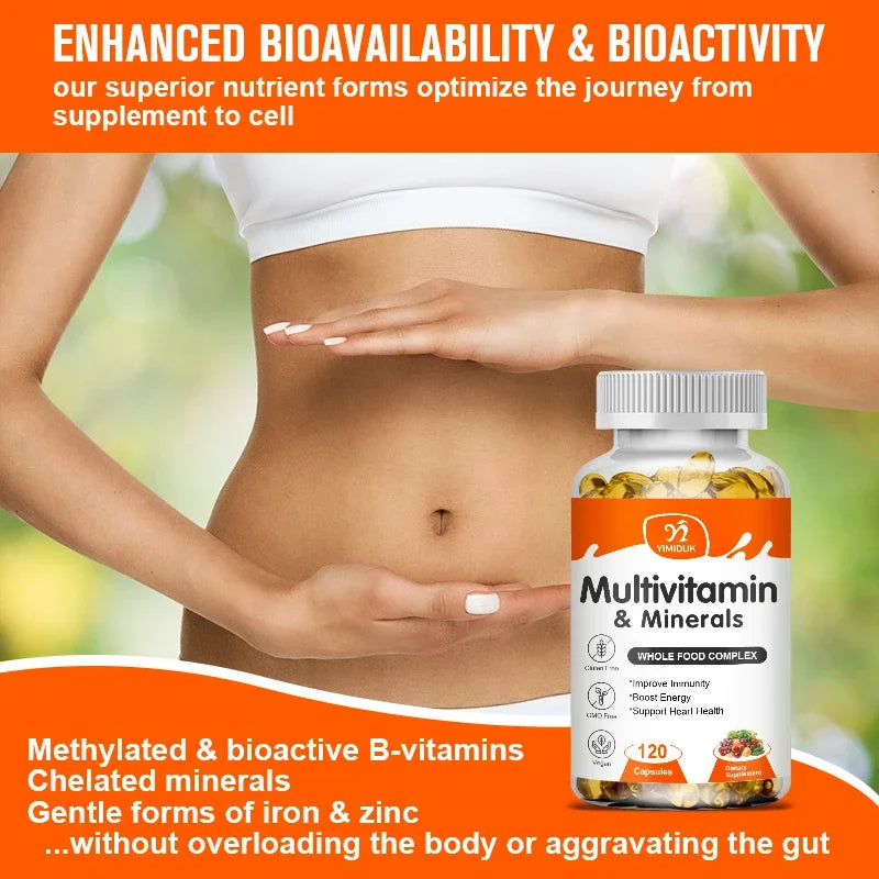 Multivitamin & Minerals Supplement,with Probiotics, Supports Digestive Health, Immunity, Heart Function, Energy & Antioxidant
