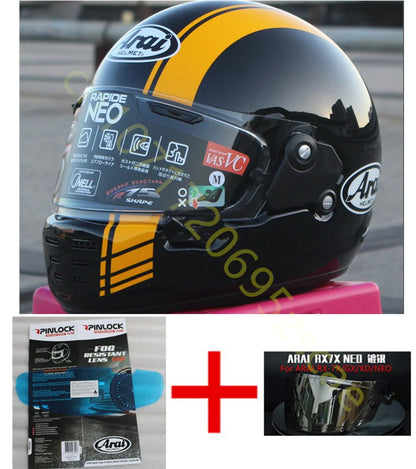 RAPIDE NEO Japanese Mode Full Face Helmet,For Harley Motorcycle And Cruise Motorcycle Protective Helmet,Bright Black Yellow
