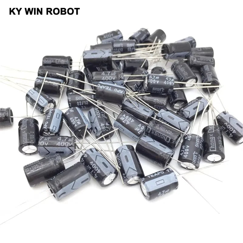 20PCS Electrolytic Capacitors 400V 4.7UF 8*12 8X12MM 4.7UF DIP Aluminum electrolytic capacitor
