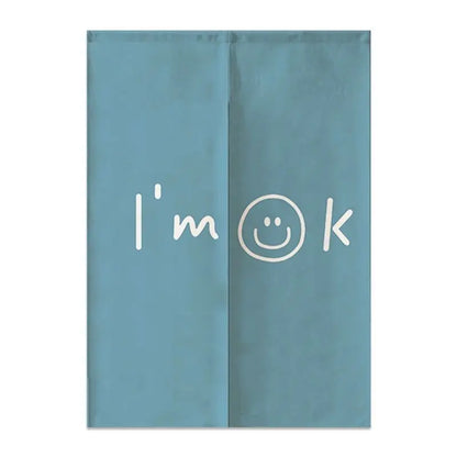 Nordic Creative Happy Face Door Curtain Home Decorations Hanging Curtains Kitchen Bathroom Partition Curtain Japanese Noren