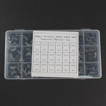 50-900PCS Transistors kit NPN PNP S8050 S8550 S9012 2N3904 2N3906 C1815 A1015 MJE13001 BC327 BC337 BC517 BC547 BC548 BC549 BC558
