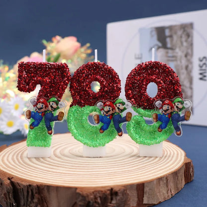 2027 Creative Glitter Number Candles 0-9 Birthday Cake Topper Decor for Kids Adults Party Supplies