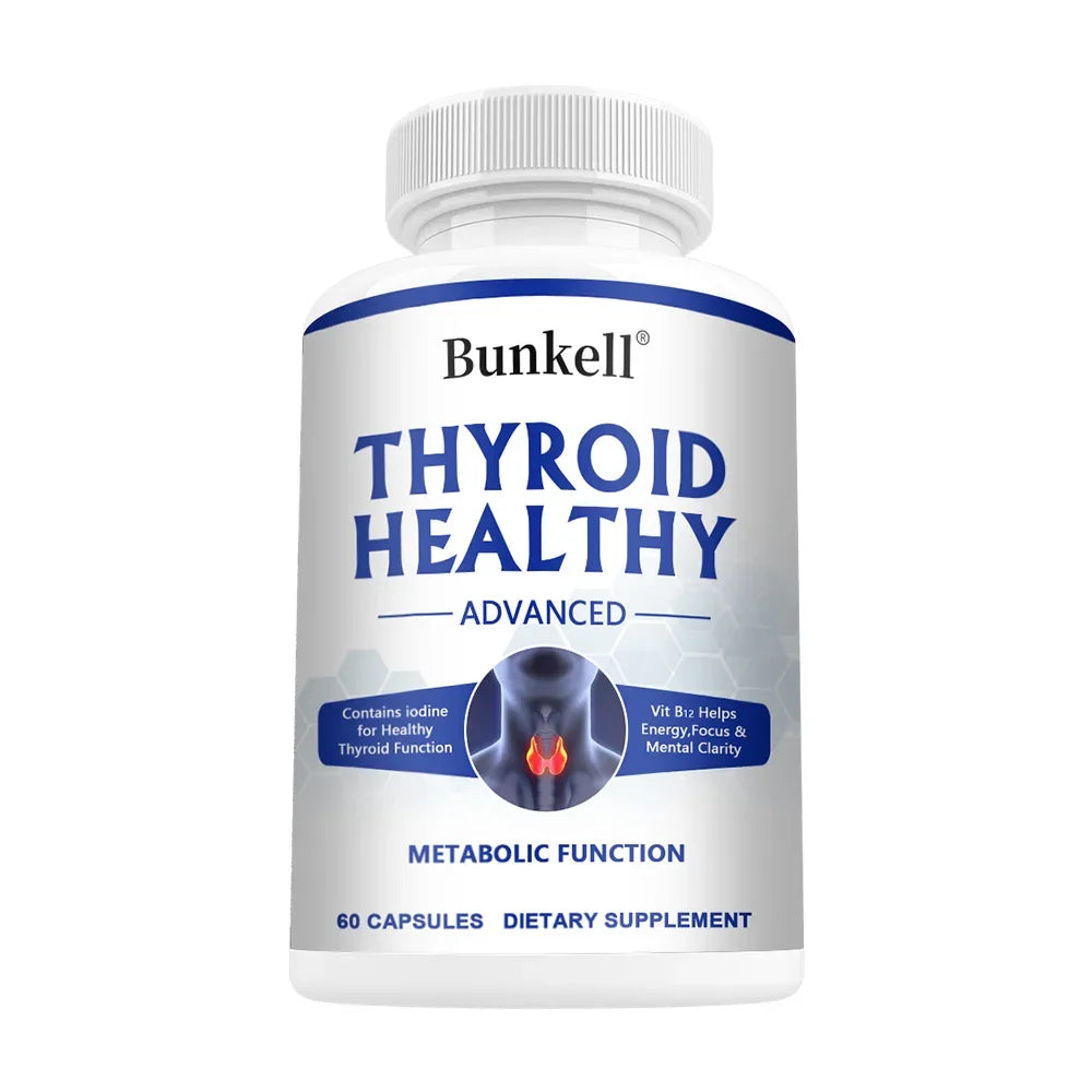 Thyroid Support Supplement for Women and Men, with Iodine, B12 and L-Tyrosine, Supports Hormone Health, Energy and Metabolism