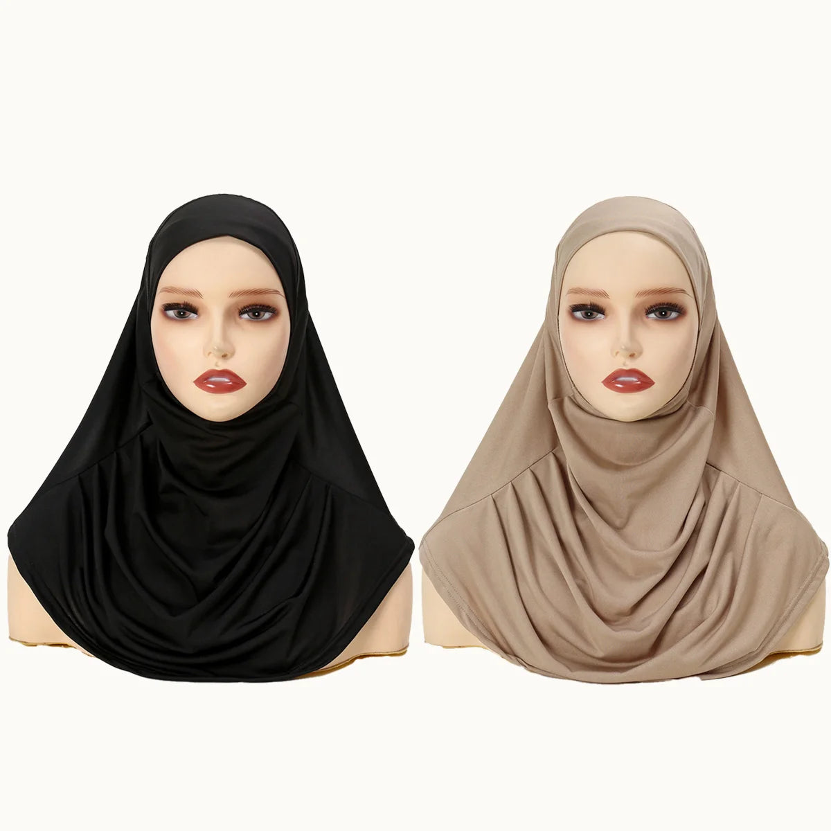 2/Pcs Crystal Hemp Wrinkle Hijab Instant Hijab Muslim Innerscarf For Woman Under Cap Hat Lady Solid Soft Headscarf Modal Jersey