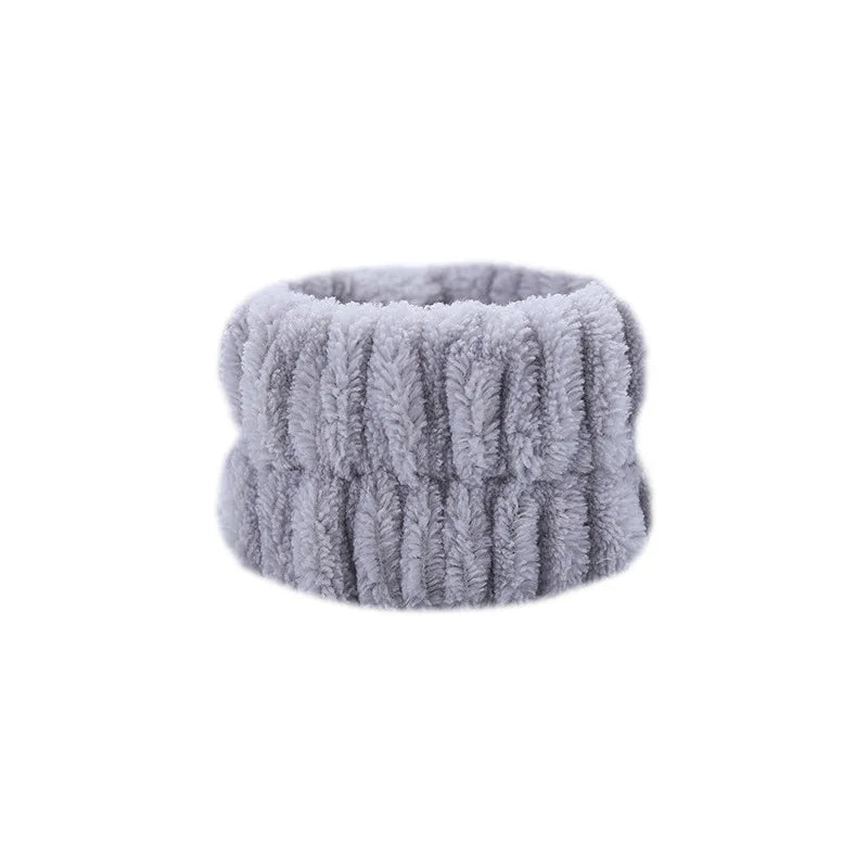 1/2/3Pcs Face Wash Absorbent Wristband Headband Hair Accessories Set Women Girls Coral Fleece Hair Bands Cuff Waterproof Bands