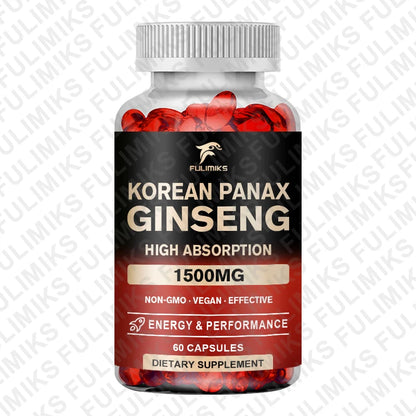 Panax Ginseng 15,000 mg - Red Korean Ginseng Supplement for Men - Extra Strength - Energy, Focus, Productivity & Performance