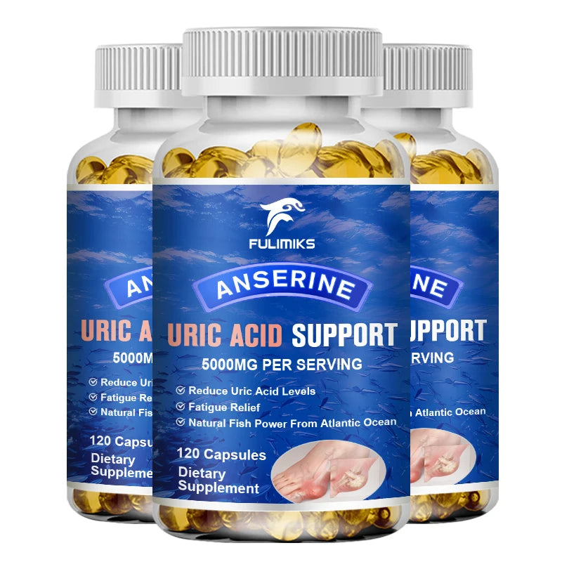High Potency Uric Acid Balance Supplement, with Anserine, Turmeric & Celery, Supports Detox, Joint Function & Fatigue Relief