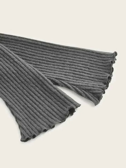 Women Grunge Punk Asymmetrical Neck Rib Knit Long Sleeve Top Handkerchief Hem Tee Shirt Y2K Clothes Streetwear 2024 Fall Winter