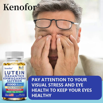 Lutein and Zeaxanthin Supplement - Essential Eye Vitamins for Adults Eye Health, with Glucomannan, Ashwagandha for Vision Health