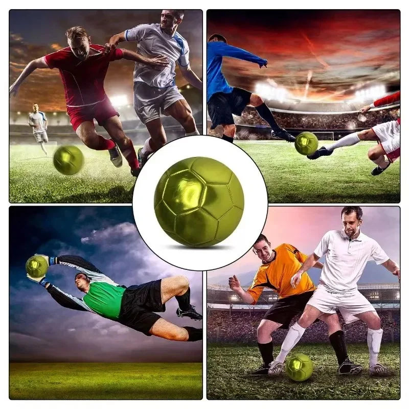 Golden silver Football Soccer Balls Official Size 5 PVC Football Team Training Footy Ball Outdoor Match Game Football Training..