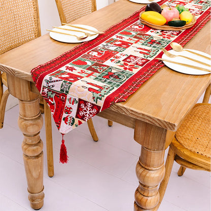 Xmas Tablecloth Printed Table Runner Party Decorations New Snowflake