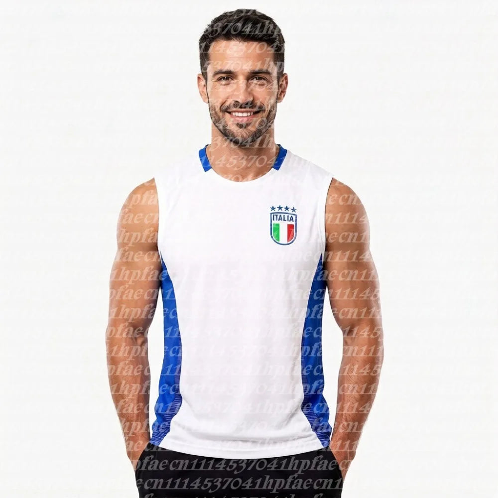 Summer Italian national football team sleeveless sports training vest men's printed breathable quick drying vest FamilyMatching
