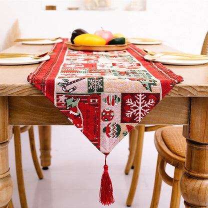 Xmas Tablecloth Printed Table Runner Party Decorations New Snowflake