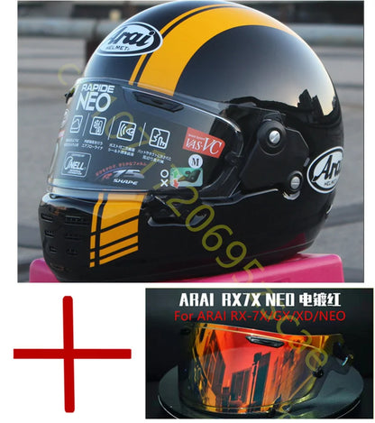 RAPIDE NEO Japanese Mode Full Face Helmet,For Harley Motorcycle And Cruise Motorcycle Protective Helmet,Bright Black Yellow