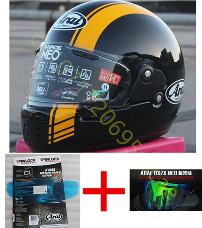 RAPIDE NEO Japanese Mode Full Face Helmet,For Harley Motorcycle And Cruise Motorcycle Protective Helmet,Bright Black Yellow