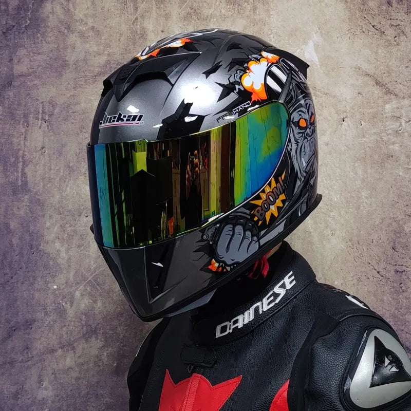 Best selling motorcycle helmet double lens built-in sun visor racing full helmet cascos DOT approved motocross helmet capacete