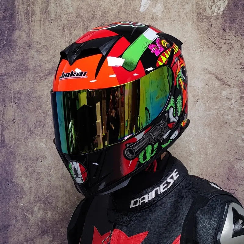 Best selling motorcycle helmet double lens built-in sun visor racing full helmet cascos DOT approved motocross helmet capacete