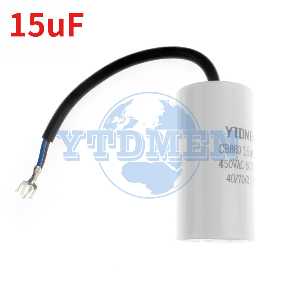 CBB60 Capacitor 450V AC Motor Run Capacitors 4UF 6UF 8UF 10UF 12UF 18UF 20UF 30UF 40UF 50UF 60UF for Washing Machine, Water Pump