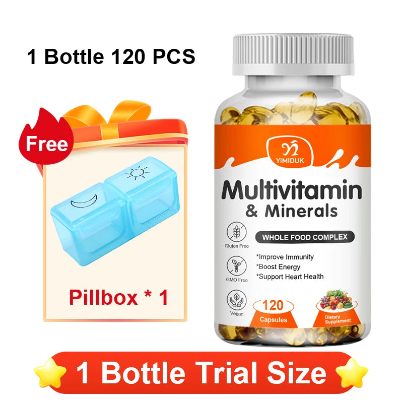 Multivitamin & Minerals Supplement,with Probiotics, Supports Digestive Health, Immunity, Heart Function, Energy & Antioxidant