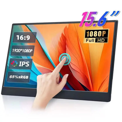 LANLIPU 14/15.6/16 inch Portable Touch Monitor 1K HDR Second Display For office PS4/5 Switch PC  Cell  Phone Loptop Extension
