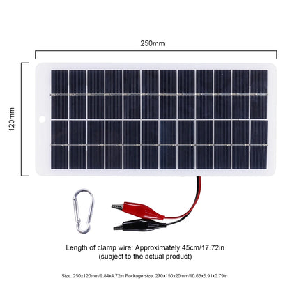 Solar Panel 10W 12V Polysilicon Epoxy Panels Portable Solar Cell DIY 270x150MM for 9-12V Battery Charging for Outdoor Lamp Pump