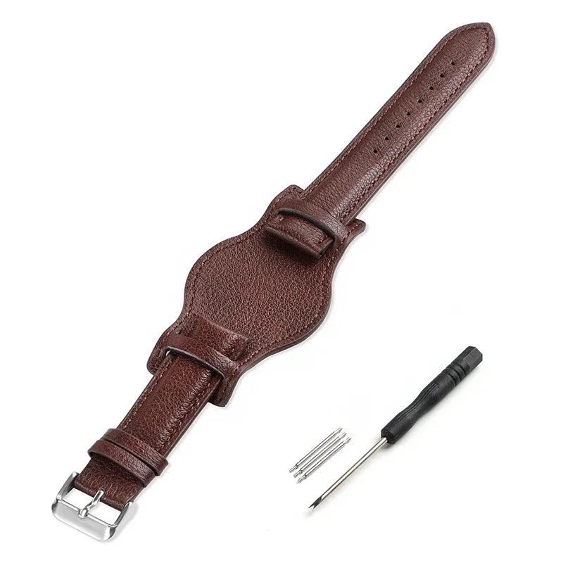 Genuine Leather Strap 20mm 22mm 18mm Vintage Cowhide Bracelet for Omega for Seiko Wristband Women Men Replacement Watch Band