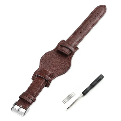 Genuine Leather Strap 20mm 22mm 18mm Vintage Cowhide Bracelet for Omega for Seiko Wristband Women Men Replacement Watch Band