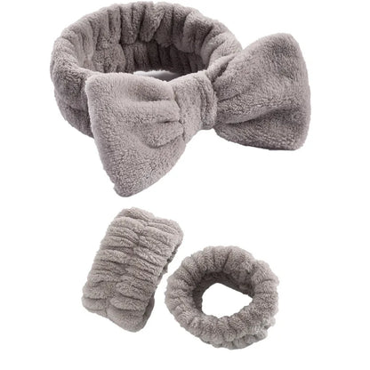 1/2/3Pcs Face Wash Absorbent Wristband Headband Hair Accessories Set Women Girls Coral Fleece Hair Bands Cuff Waterproof Bands