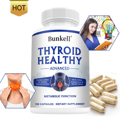 Thyroid Support Supplement for Women and Men, with Iodine, B12 and L-Tyrosine, Supports Hormone Health, Energy and Metabolism