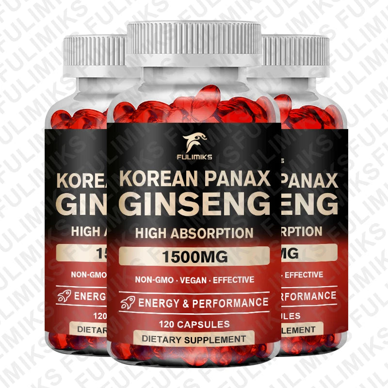 Panax Ginseng 15,000 mg - Red Korean Ginseng Supplement for Men - Extra Strength - Energy, Focus, Productivity & Performance