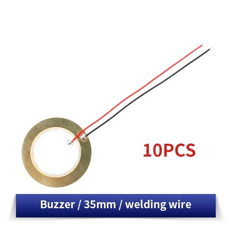 10/20PCS Piezoelectric Ceramic Wafer Plates Piezo Diameter 12MM 15MM 18MM 20MM 27MM 35MM 50MM with Wire for Buzzer Loudspeaker