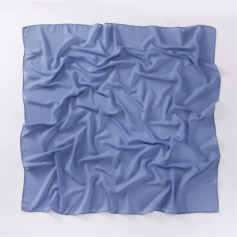 Muslim Chiffon Hijab Scarf Solid Color Square Head Wrap For Women Hijabs Scarves Jersey Hijabs Islamic Turban Headband Shawl