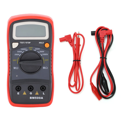 Resistance Tester BM500A 1000V LCD Resistance Tester Digital Insulation Resistance Meter Megohm Meter Resistance Meter